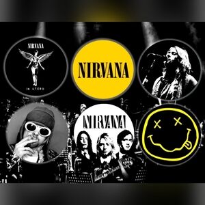 Nirvana Pin Kurt Cobain Smiley Face Button